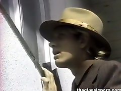 Moaning brunette wife fucked while spied in voyeur