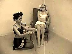 Women in vintage underwear