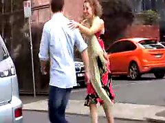 Girl gets fingered in the street