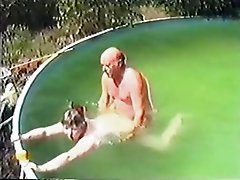 Older couple having Sex in The Pool Part 1 Wear Tweed