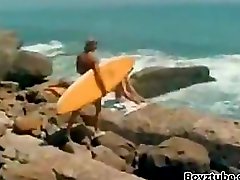 Vintage 70s Surf Boys having a threesome