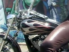 Phenomenal big tits blonde biker slut in vintage hardcore fun