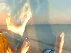 Amateur blowjob on the beach