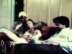 Interracial Vintage XXX Movie Scene White Whore Fucking with Blacks