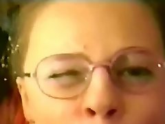 Classic homemade facial with glasses